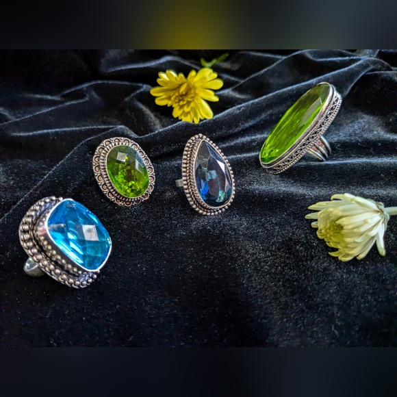 SOLD! Handcrafted Blue Topaz Boho Ring (Lab created) - Picture 16 of 16